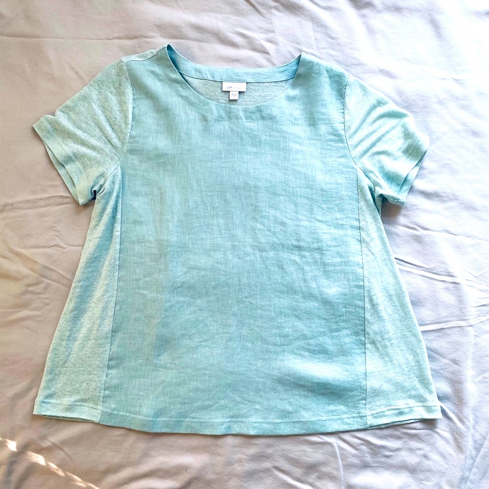 J. Jill Short Sleeve Tee in Light Aqua